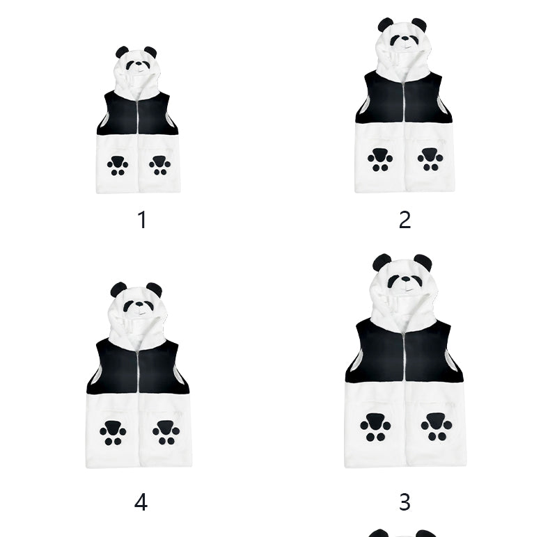 Warm Panda Vest For Family Gifts