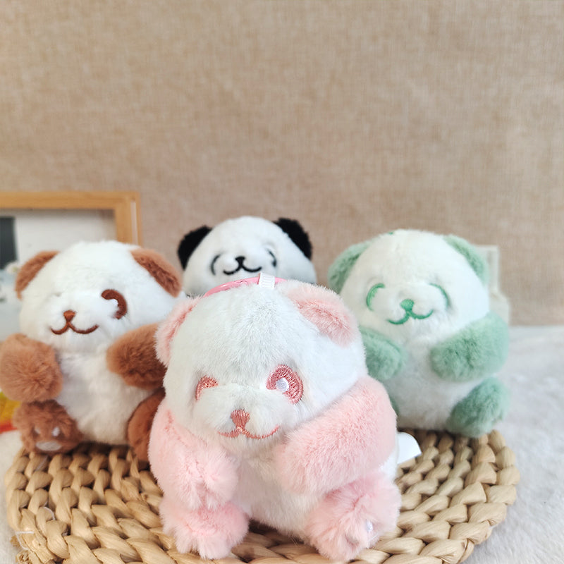 Colored Plush Panda Keychain