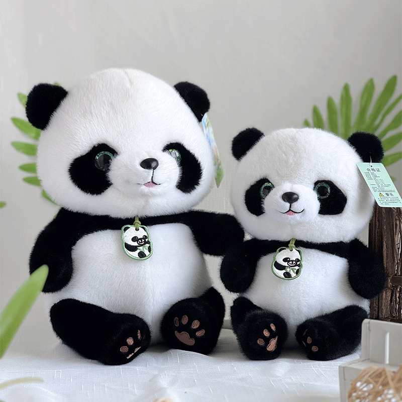Cute Smile Giant Panda Family Dolls