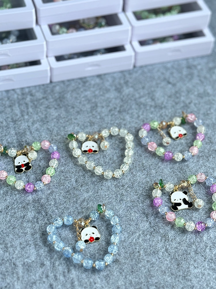 Summer Panda Colored Bead Bracelet