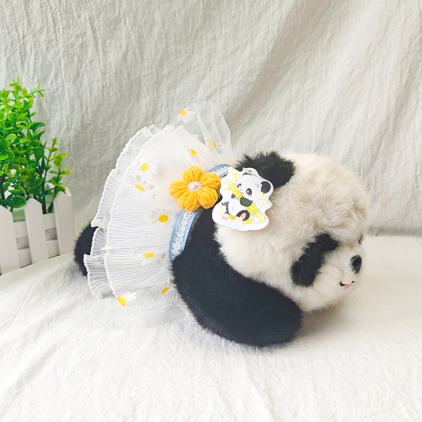 Adorable Panda Doll with Flower