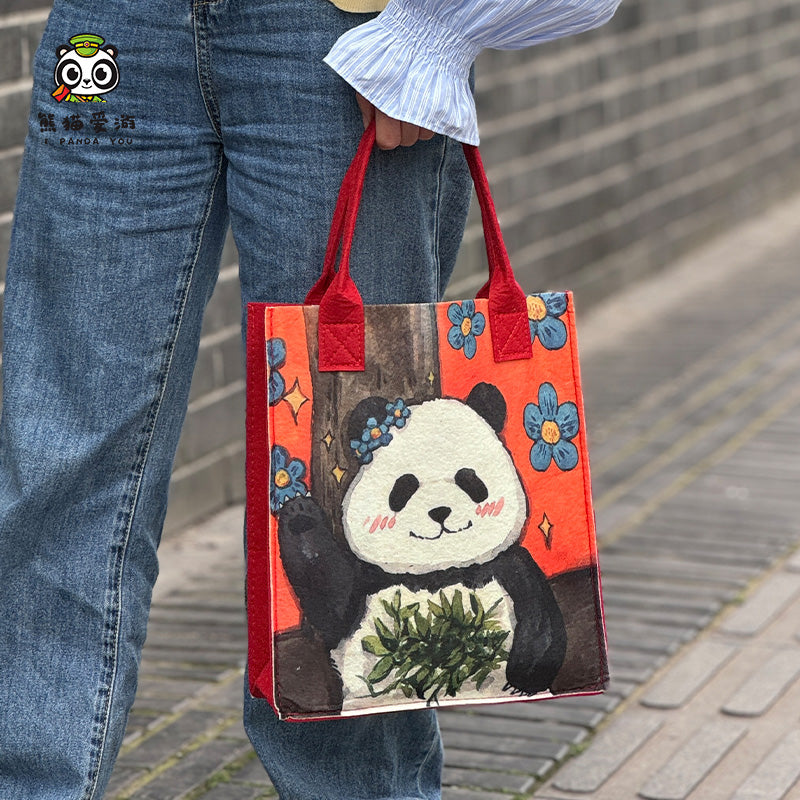 Lightweight Panda Gifts Bag Felt Handbag