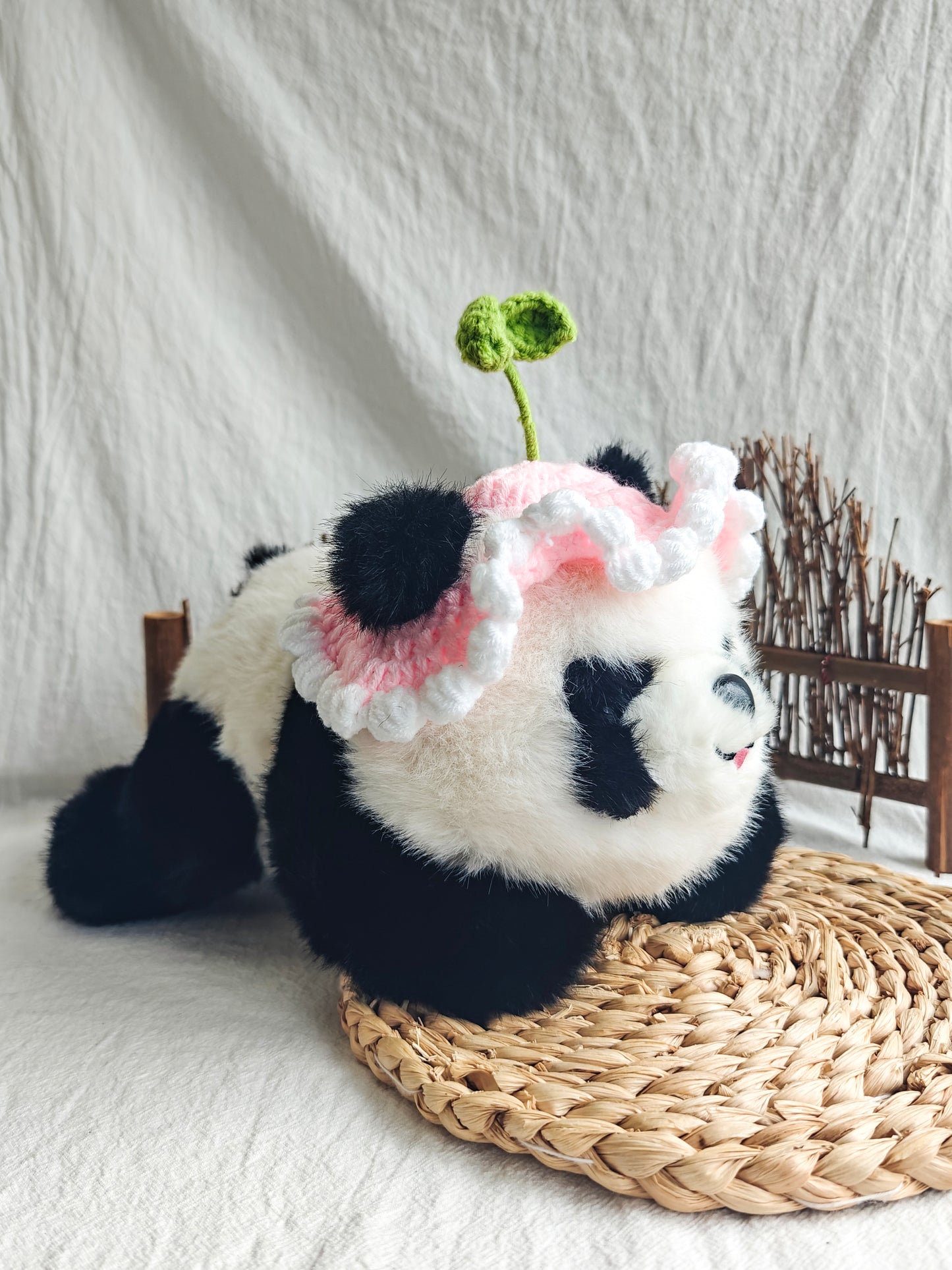 Adorable Panda Doll with Flower
