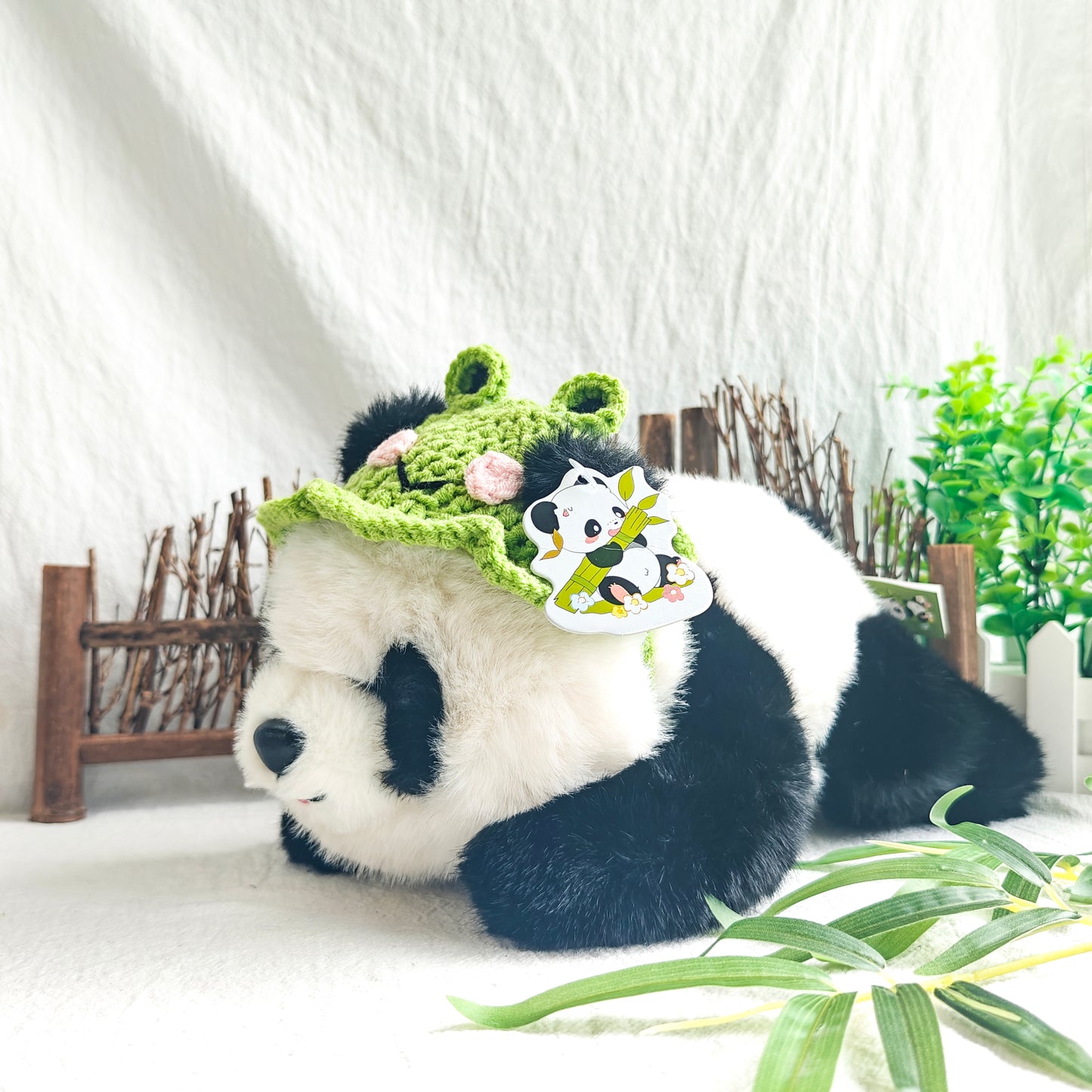 Adorable Panda Doll with Flower