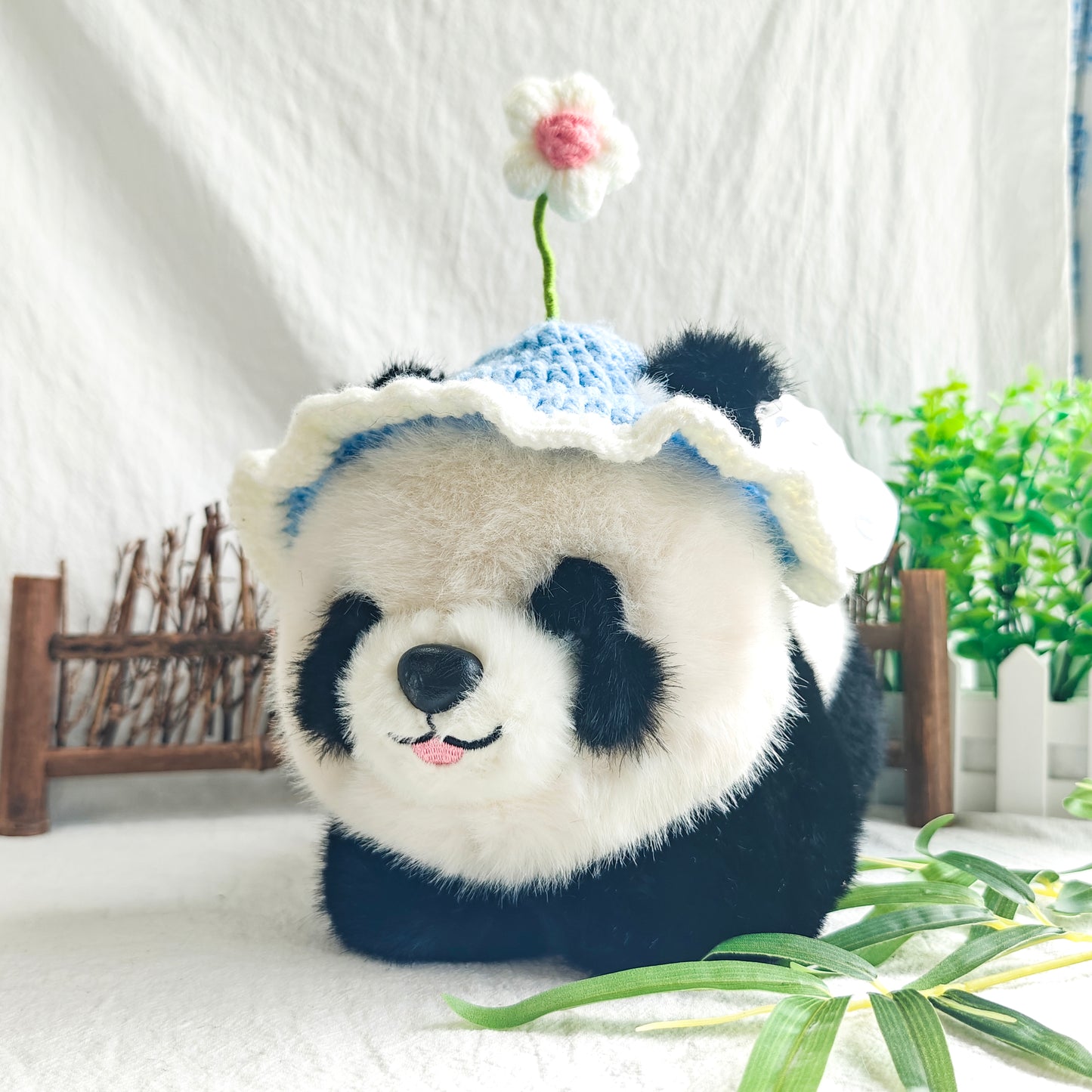 Adorable Panda Doll with Flower