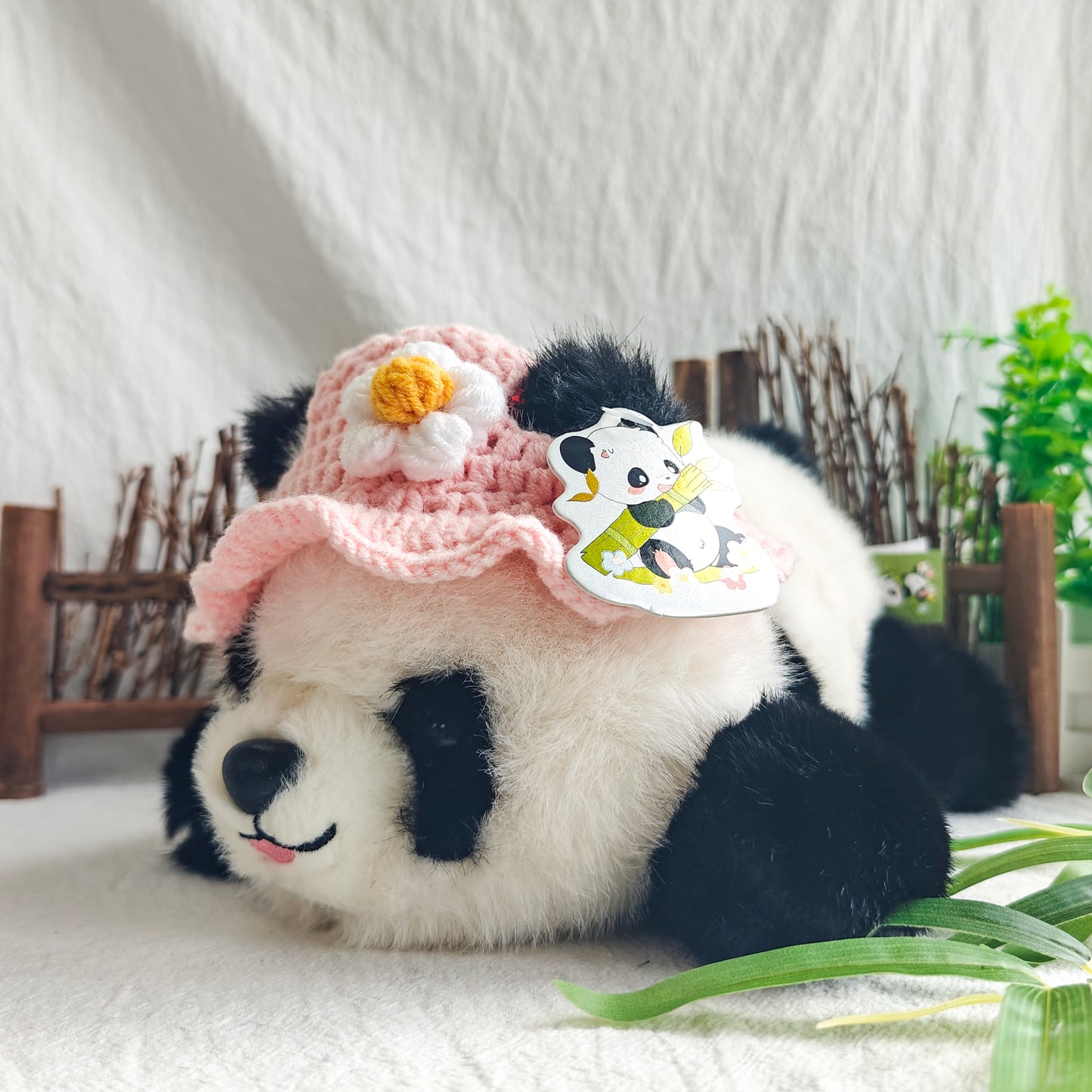 Adorable Panda Doll with Flower