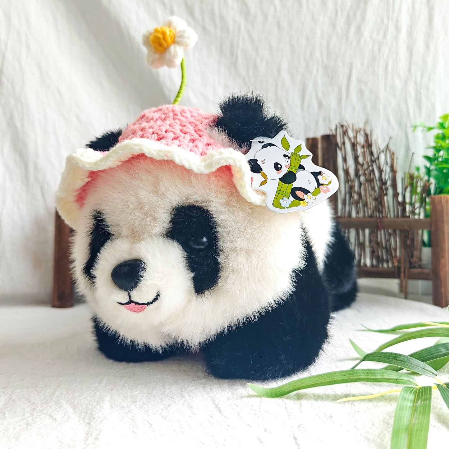 Adorable Panda Doll with Flower