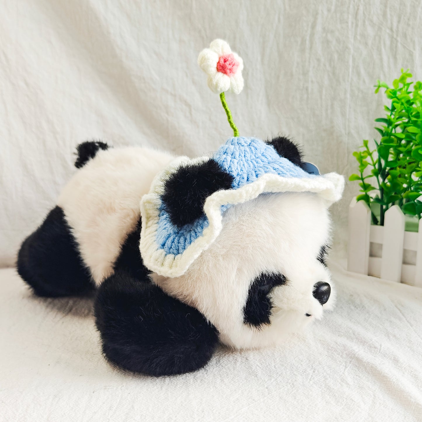 Adorable Panda Doll with Flower