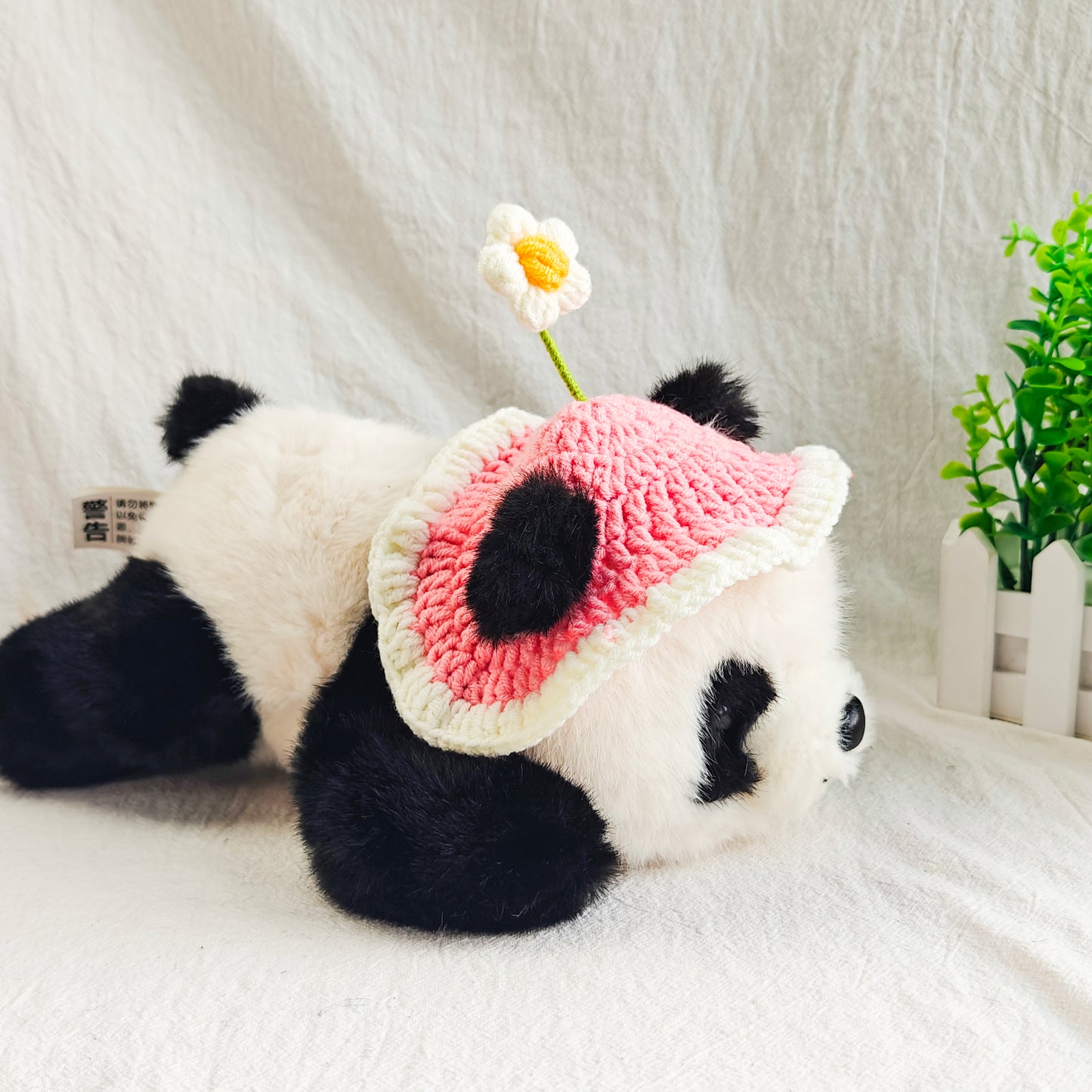 Adorable Panda Doll with Flower