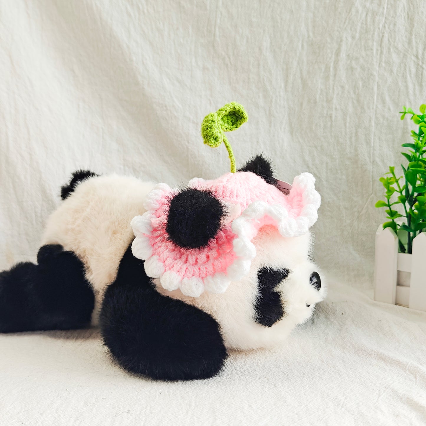 Adorable Panda Doll with Flower