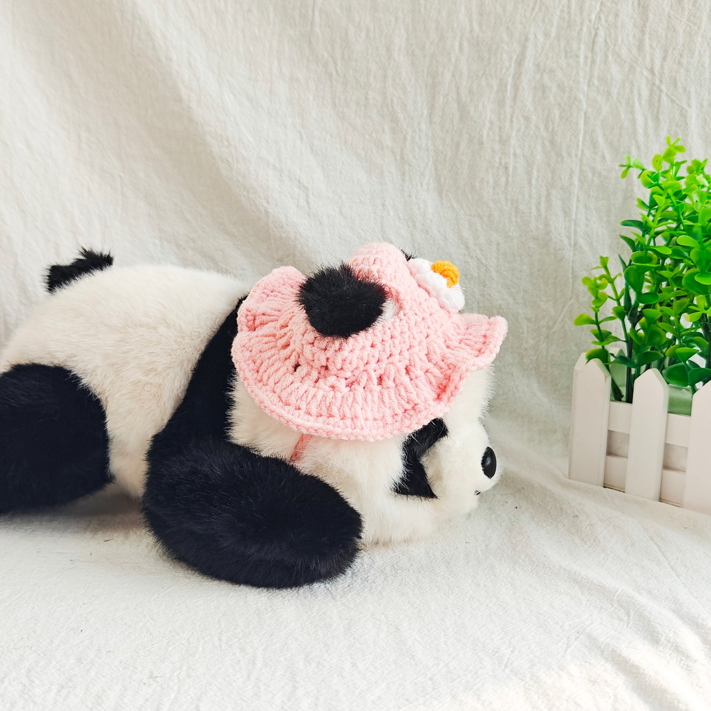 Adorable Panda Doll with Flower
