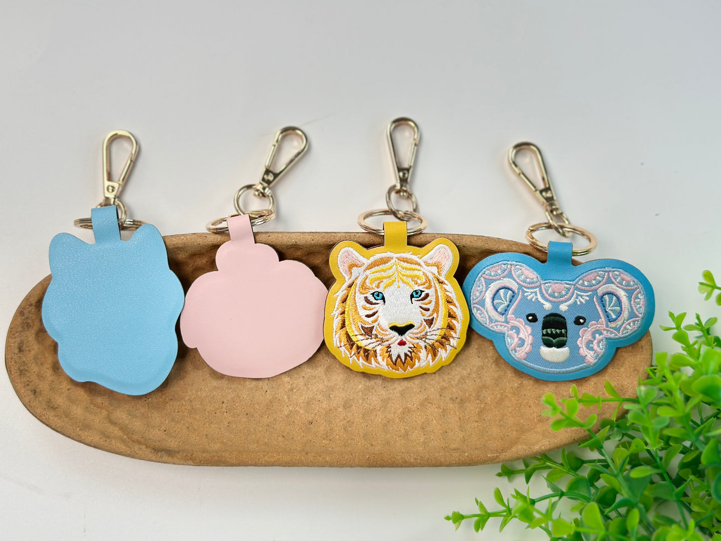 Animal Keychains Embroidered Cartoon Pendant