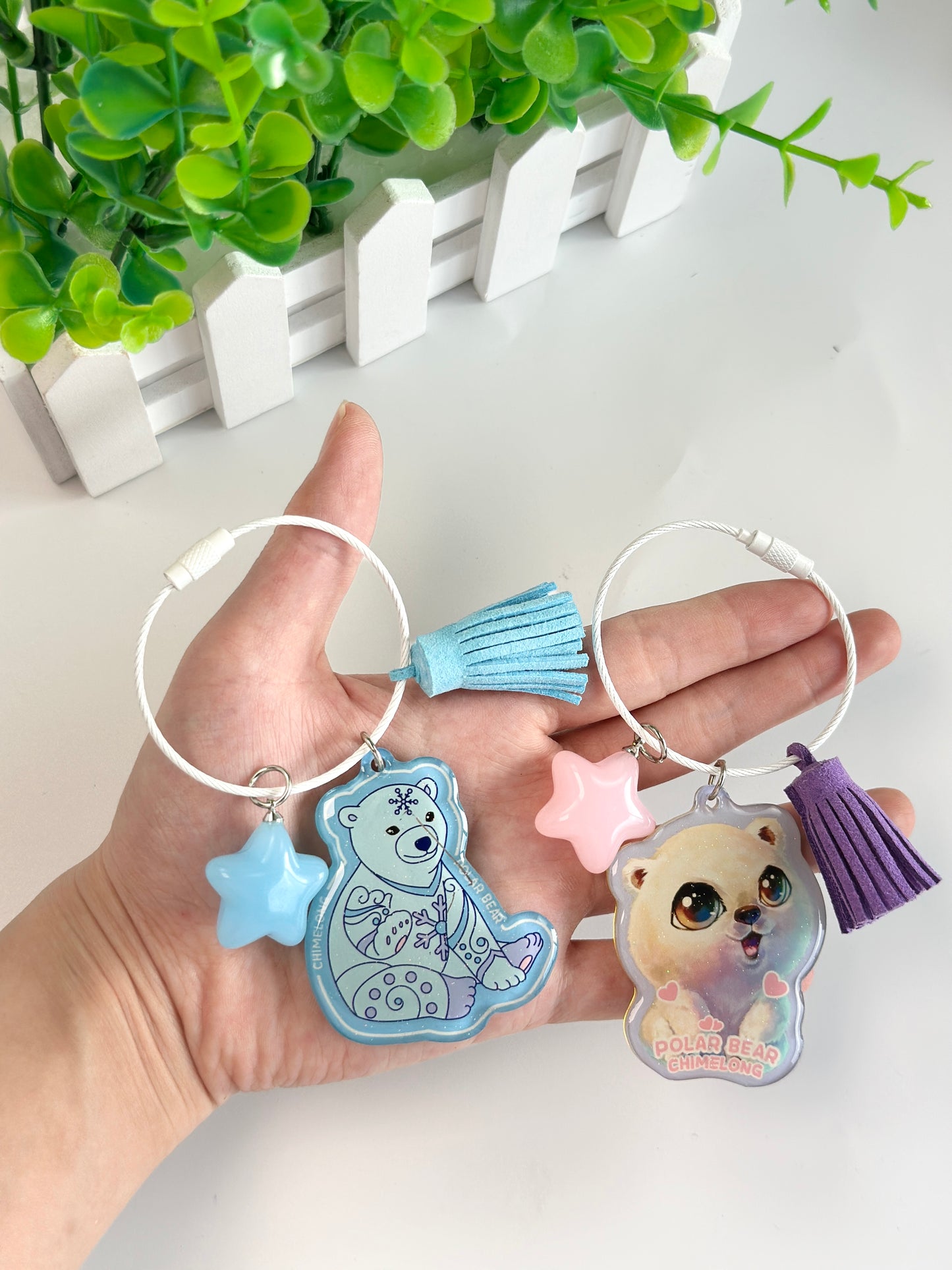 Polar Bear Keychain Acrylic Pendant Gifts