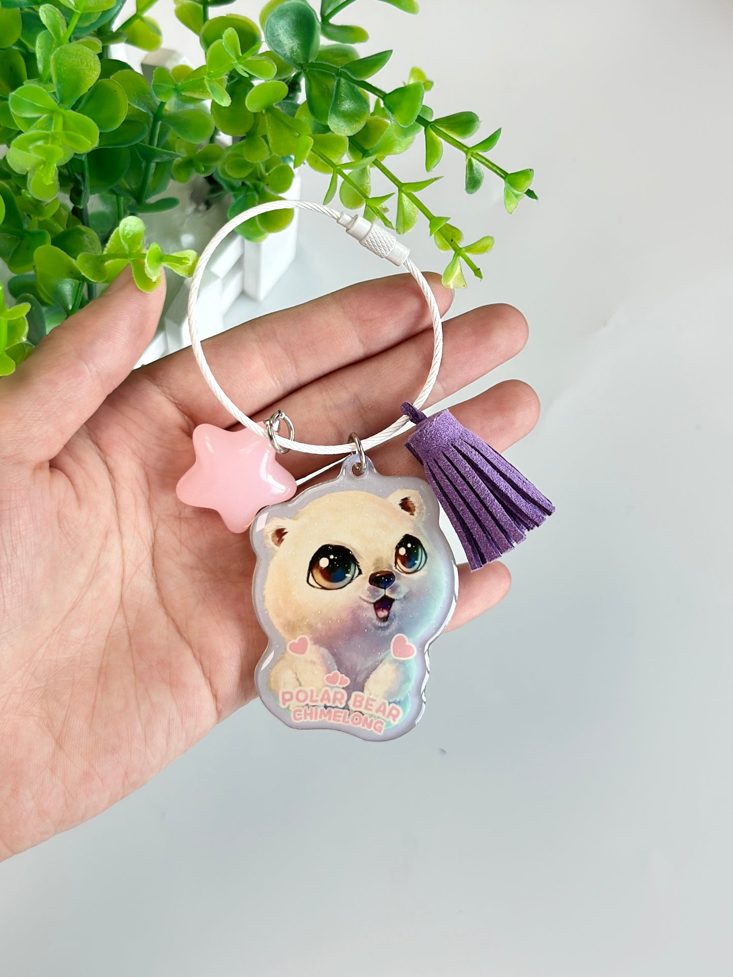 Polar Bear Keychain Acrylic Pendant Gifts