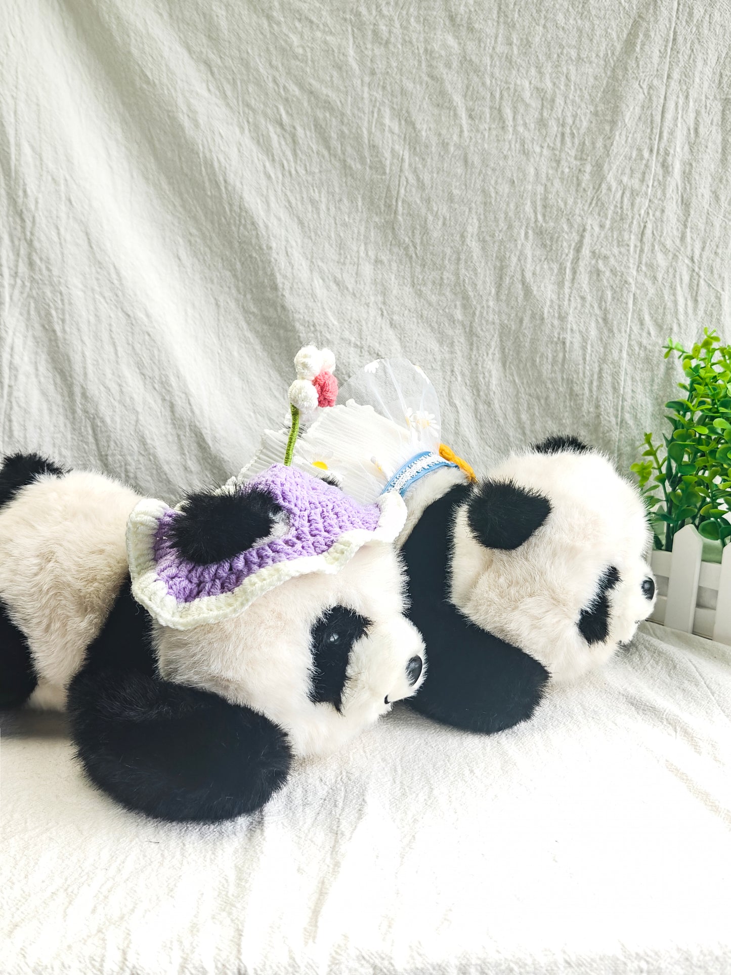 Adorable Panda Doll with Flower