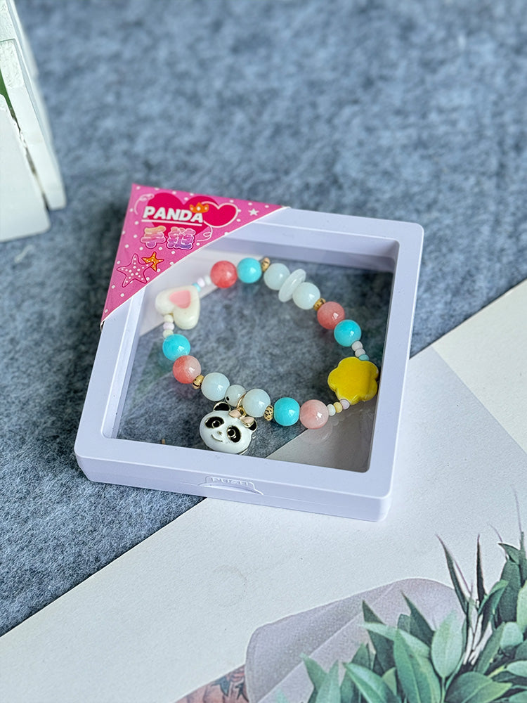 Summer Panda Colored Bead Bracelet