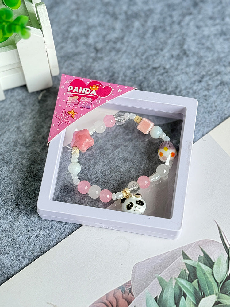 Summer Panda Colored Bead Bracelet