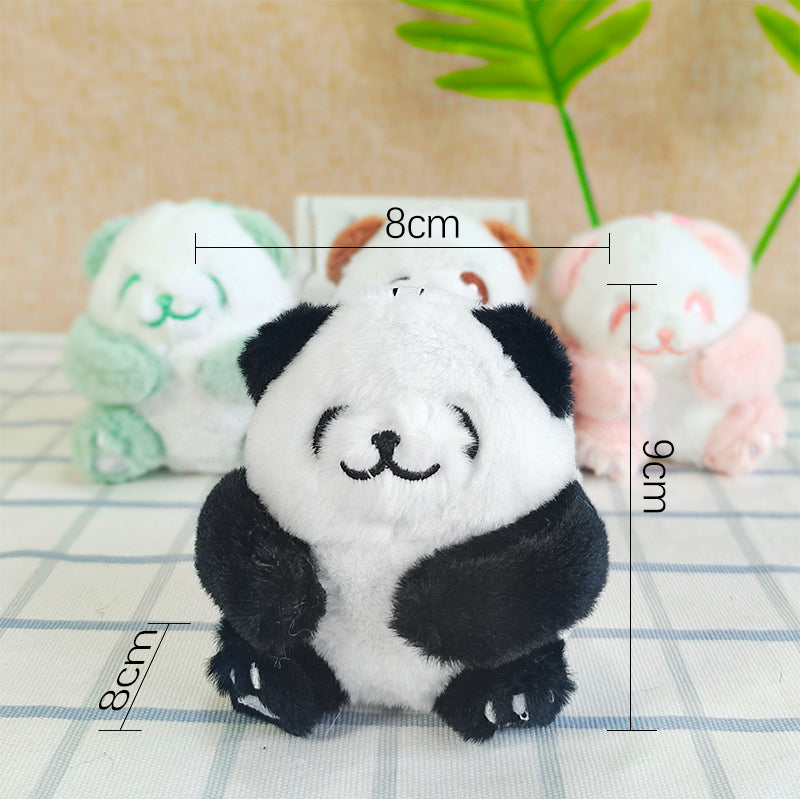 Colored Plush Panda Keychain
