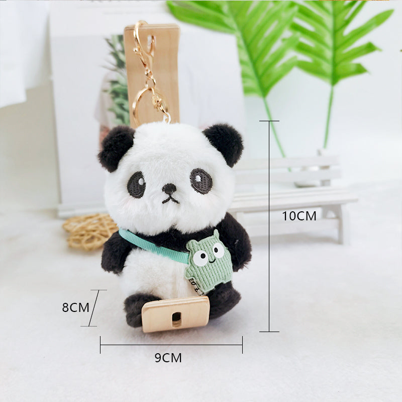 Pom Panda Keychain Pendant Cute