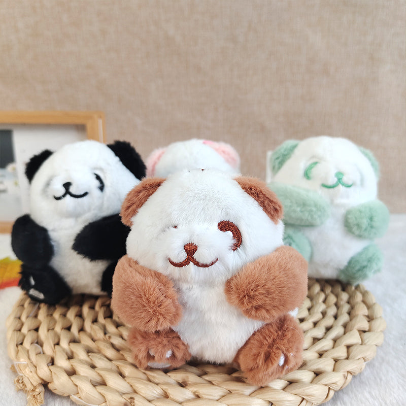 Colored Plush Panda Keychain