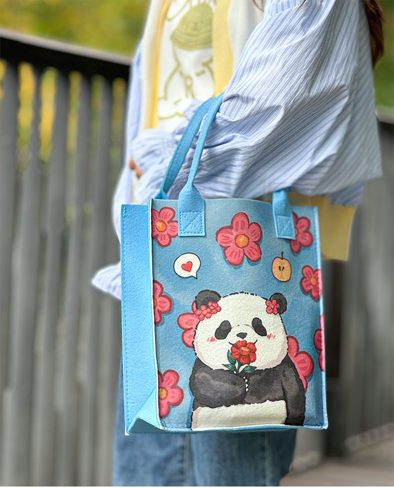 Lightweight Panda Gifts Bag Felt Handbag