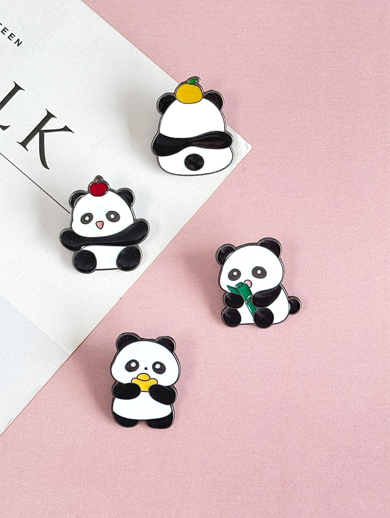 Mini Panda Metal Badge Set-7pcs