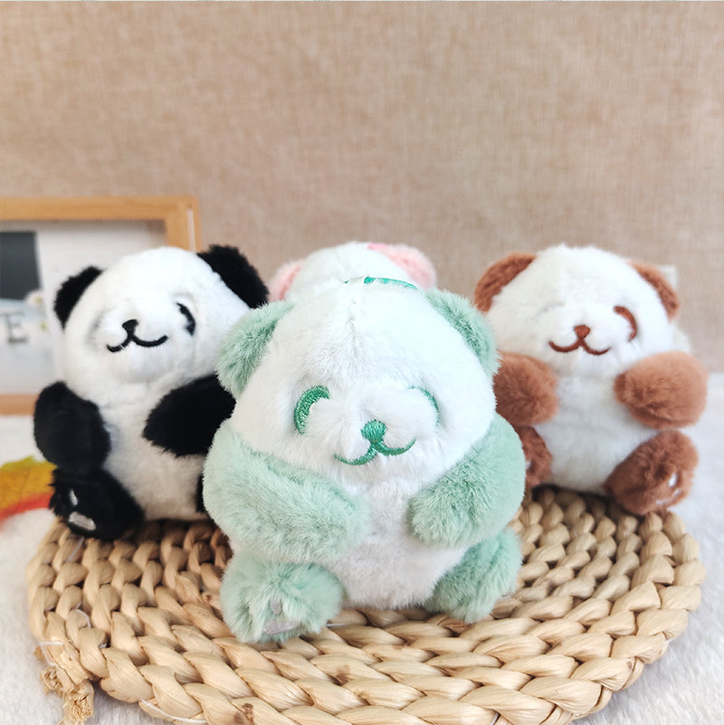 Colored Plush Panda Keychain