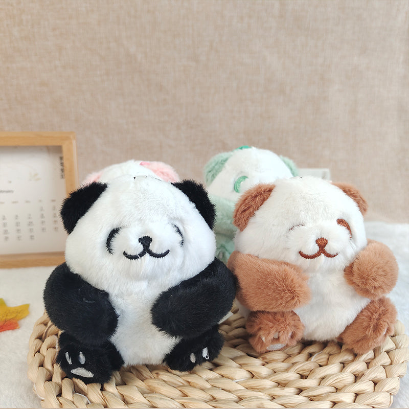 Colored Plush Panda Keychain