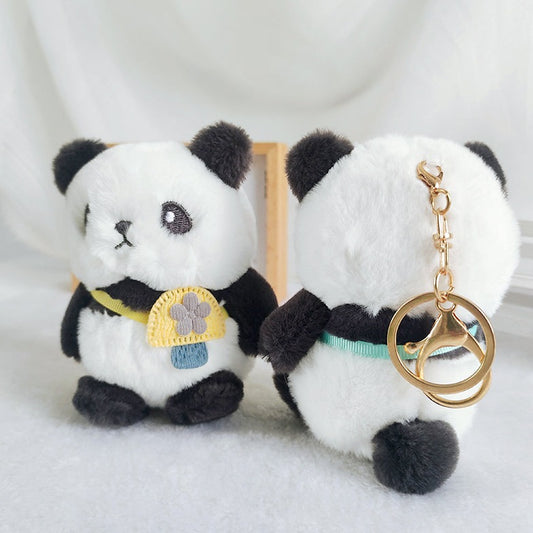 Pom Panda Keychain Pendant Cute