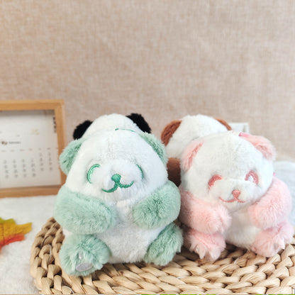 Colored Plush Panda Keychain