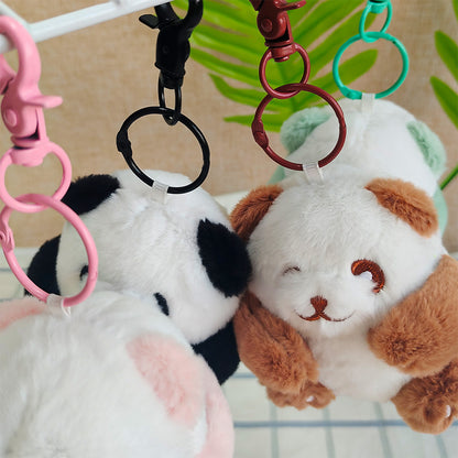 Colored Plush Panda Keychain