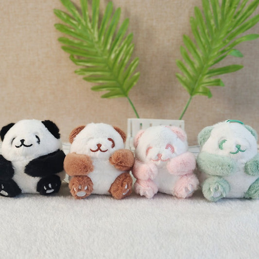 Colored Plush Panda Keychain