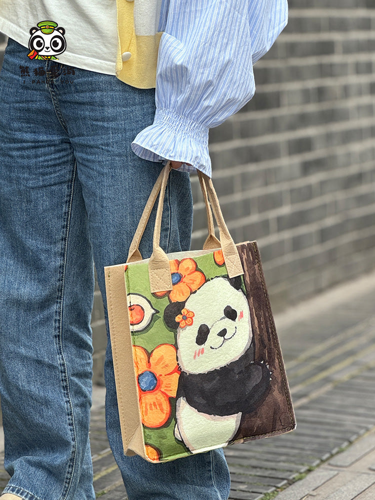 Lightweight Panda Gifts Bag Felt Handbag