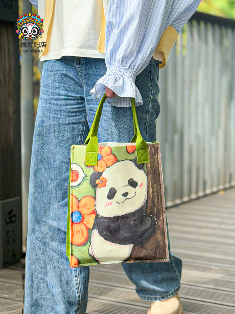 Lightweight Panda Gifts Bag Felt Handbag