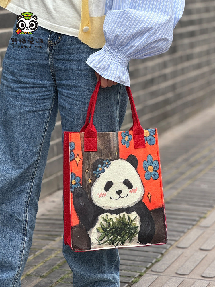 Lightweight Panda Gifts Bag Felt Handbag