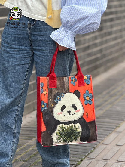 Lightweight Panda Gifts Bag Felt Handbag