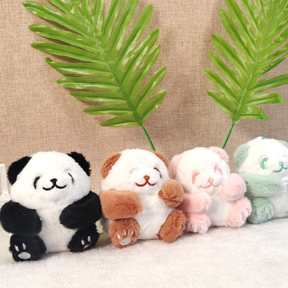 Colored Plush Panda Keychain