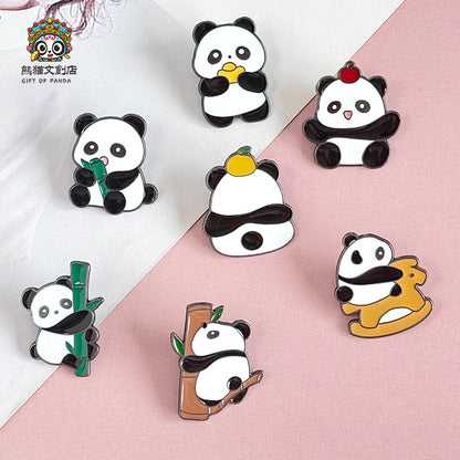 Mini Panda Metal Badge Set-7pcs