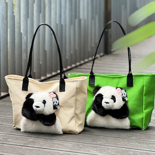 Big Panda Shopping Bag Canvas Handbag