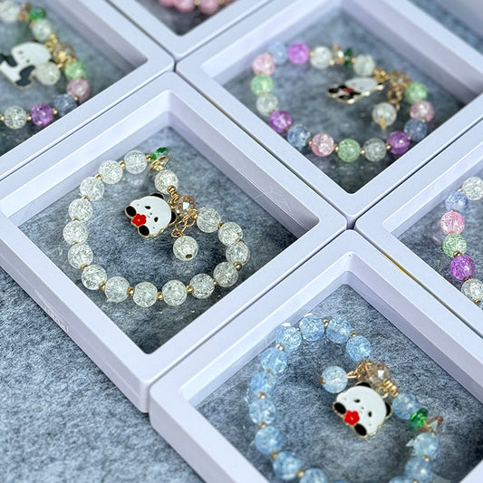 Summer Panda Colored Bead Bracelet