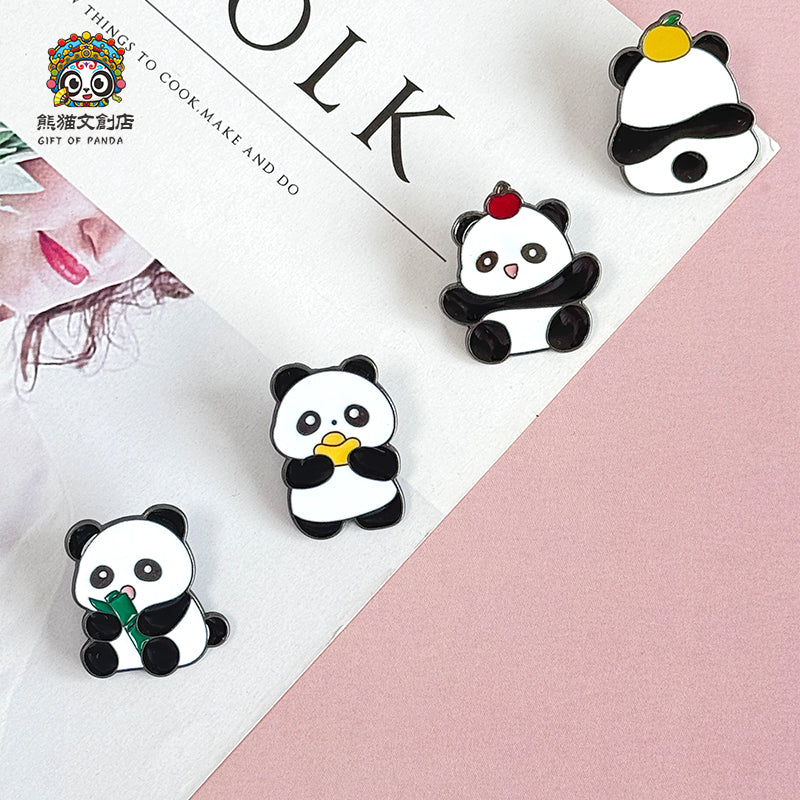 Mini Panda Metal Badge Set-7pcs