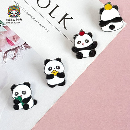 Mini Panda Metal Badge Set-7pcs