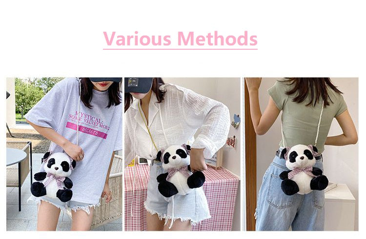 Soft Plush Panda Toy Doll Bag