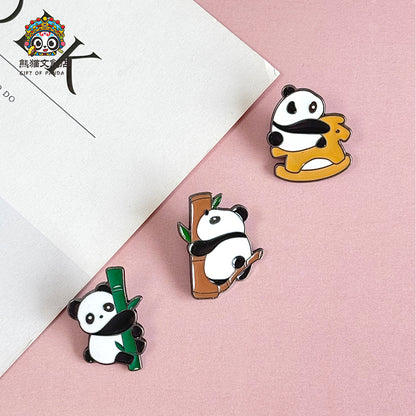 Mini Panda Metal Badge Set-7pcs