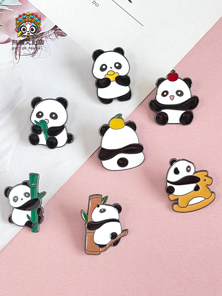 Mini Panda Metal Badge Set-7pcs