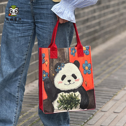 Lightweight Panda Gifts Bag Felt Handbag