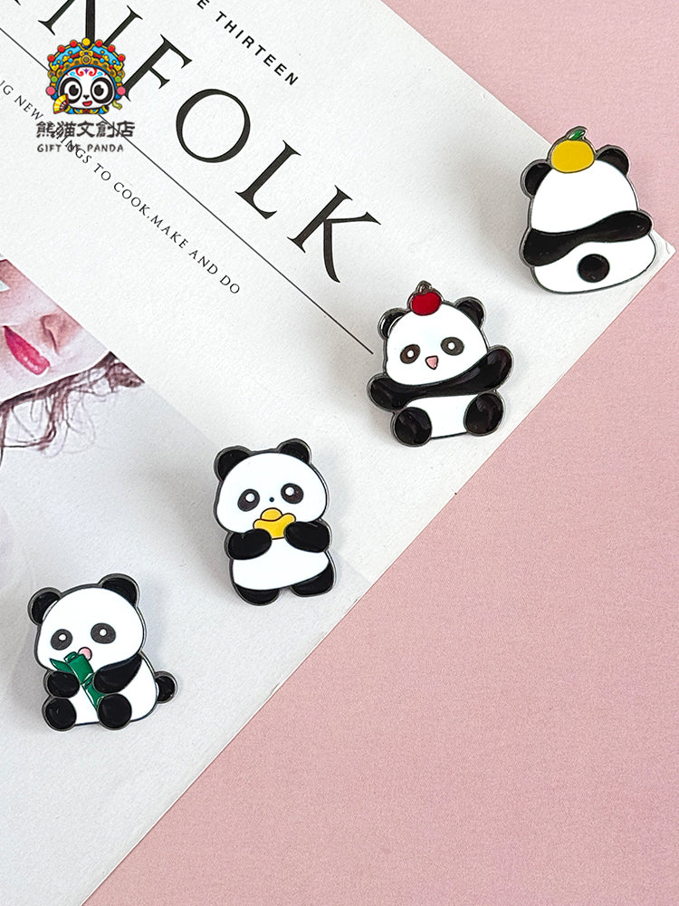 Mini Panda Metal Badge Set-7pcs