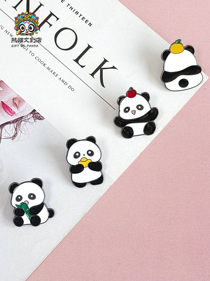 Mini Panda Metal Badge Set-7pcs