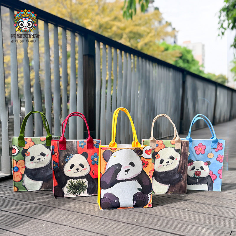 Lightweight Panda Gifts Bag Felt Handbag