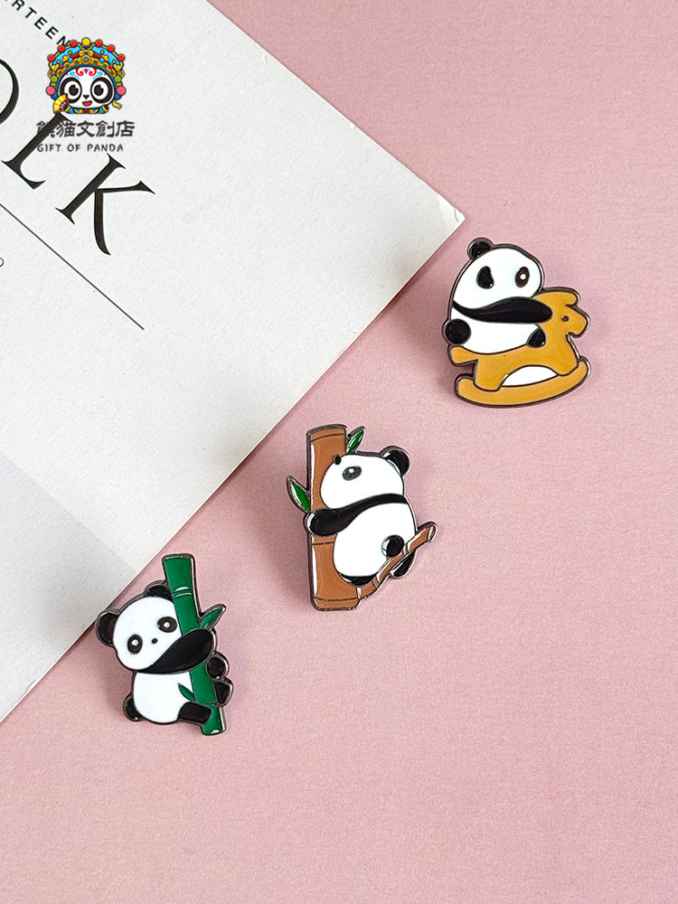 Mini Panda Metal Badge Set-7pcs